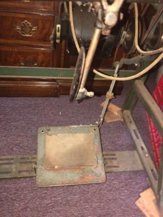 Industrial Singer Sewing Machine Table Vintage Wood Table w/ Light Model 31 - 15 5