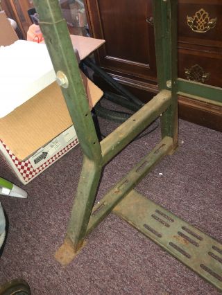 Industrial Singer Sewing Machine Table Vintage Wood Table w/ Light Model 31 - 15 6