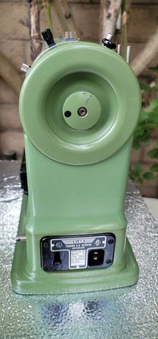 Vintage ELNA Green SUPERMATIC SEWING MACHINE w/Case with Accessories Exc 6