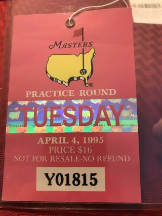 1995 Masters Practice Round Ticket Badge