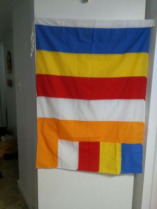 Large Buddhist International Flag Banner,  Standard 5 Colors,  30” X 42”