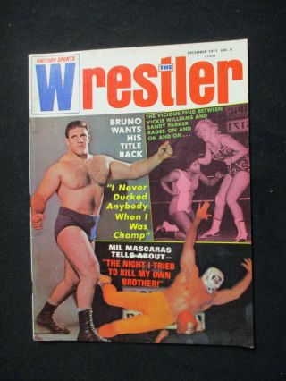 Vintage December 1971 The Wrestler Bruno Sammartino & Mil Mascaras Cover 1276