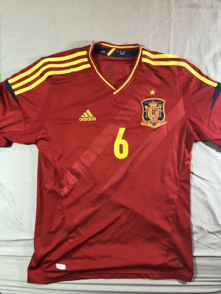 Adidas 2012/2013 Spain National Team Jersey Andres Iniesta 6 Climacool Size L