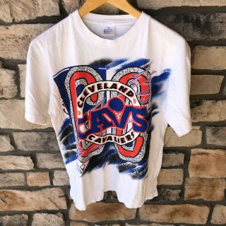 Vintage 90s 1990s Cleveland Cavaliers Graphic T - Shirt Nba Men 
