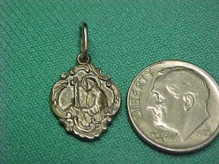 Small Vintage Sterling Silver Queen Of The Most Holy Rosary Pray For Us Charm