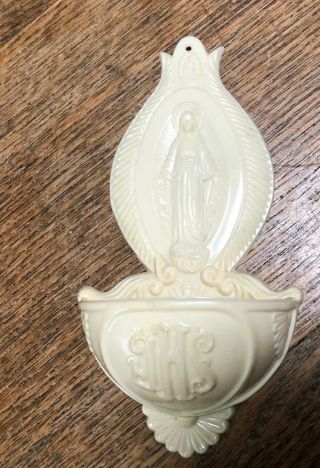 Vintage Holy Water Font Plastic Virgin Mary Catholic Hong Kong