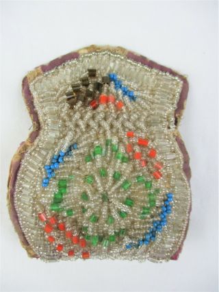 Antique,  NATIVE AMERICAN,  IROQUOIS Hand Made,  BEADED,  Tri - Fold Pouch,  PIN CUSHION 3