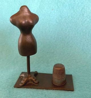 Dress Form Thimble Holder Figural Heirloom Editions Redl Wien Bronze Old