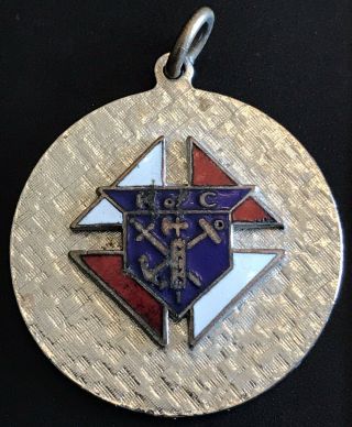 Vintage Catholic Knights Of Columbus K Of C Enamel And Silver Tone Medal