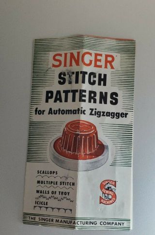 Vintage Singer Automatic Zigzagger 160986 For 301 USA Made 1954 2
