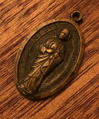 Antique Vintage Old Saint Jude Our Lady Of The Rosary At Fatima Holy Medal Charm