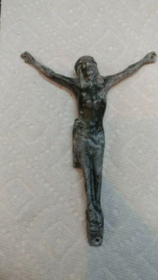 Vintage Pewter Crucifix Christ Without The Cross