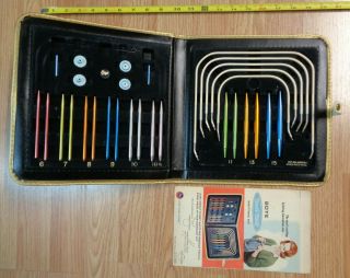 Vintage Boye Needle Master Knitting Kit W/ Case 1960’s Rare Knit Set Aluminum