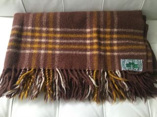 Traditional Irish Check Wool Travel Picnic Blanket Quality 1.  2m X 90cm