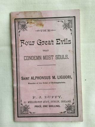 Vintage Four Great Evils Religious Booklet Saint Alphonsus M Liguori Ireland