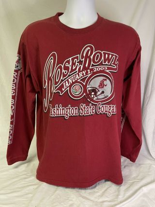 Vintage Washington State Cougars 2003 Rose Bowl Long Sleeve Shirt Medium,  M