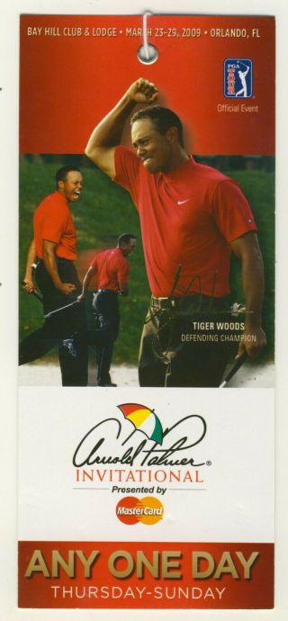 2009 Arnold Palmer Invitational Paper Ticket Tiger Woods Wins Tourney 66