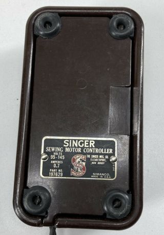 Vintage Singer 301A 401 Sewing Machine Foot Pedal Controller 197629 3
