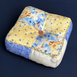 Handmade " French Provincial " Fabric Pincushion; Benefits Feeding America