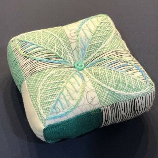 Handmade " Limeade " Fabric Pincushion; Benefits Feeding America