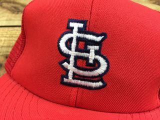 VTG 80 ' s ANNCO MLB St.  Louis Cardinals Mesh Snapback Hat Cap Size M/L Trucker 2