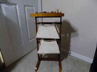 Vintage Stand Up Sewing/knitting Stand With 2 Storage Compartments