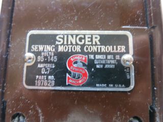 Vintage Singer 301A 401 Sewing Machine Foot Pedal Controller 197629 2
