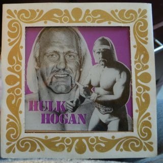 Hulk Hogan Carnival Prize Painted Glass Picture Vintage