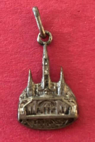 Antique Catholic Religious Holy Medal / Unique / Our Lady Of Lourdes