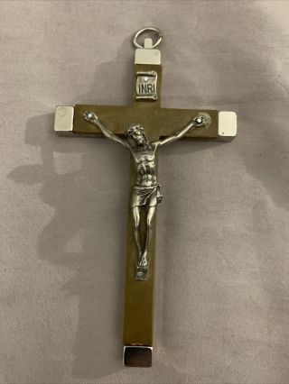 Large Antique 1930s 1940s Priest Or Nun’s Pectoral Crucifix Cross W/ Skull