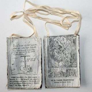 Reliquary Scapular,  Holy Father Franciscus,  Founder Of The 3rd Order