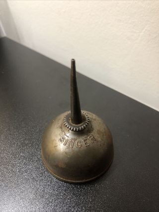 Vintage Singer Sewing Machine Thumb Pump Oil Can Usa