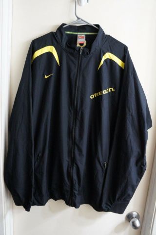 University Of Oregon Ducks Football Nike Fit Team Black Jacket Full Zip Size Xl