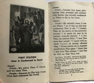 Stations of the Cross St.  Alphonsus Liguori 1950s Catholic Booklet 3