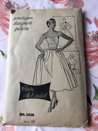 Rare Vintage 1950 American Designers Pattern Evening/cocktail Dress Pattern 1016