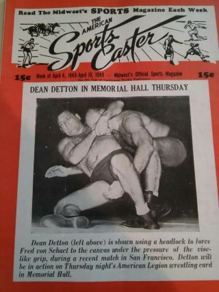 Exc 1949 Orville Brown Kansas Nwa Wrestlng Vintage Program Kashey Burke Detton