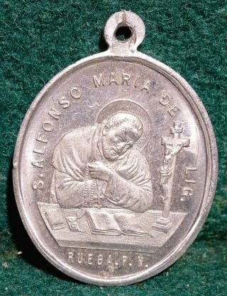 St Alphonsus Maria De Liguori / Our Lady Perpetual Help Old Alum.  Medal 28mm
