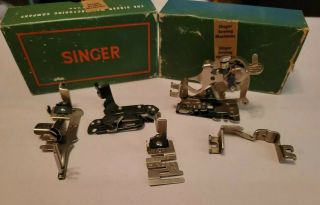 Vintage Singer Sewing Machine Attachments 160809 Featherweight Model W/ Box