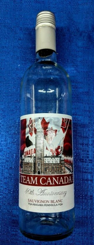 Nhl 1972 Summit Series Team Canada 40th Anniversary Empty Bottle White Wine