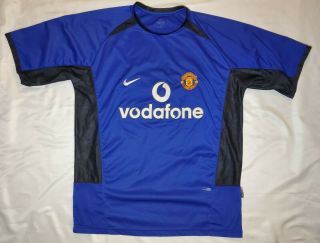Nike Manchester United Vodafone Soccer Football Jersey Blue Men 