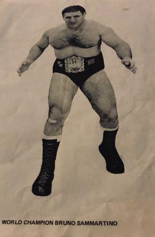 Vintage Tri - State Wrestling Bruno Sammartino & The Battman Program Pittsburgh 3