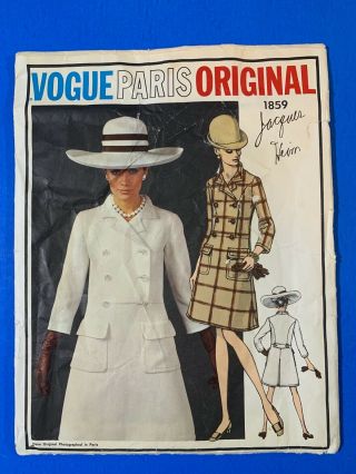 Vtg Vogue Paris Sewing Pattern Jacques Heim 1859 Uncut Size 14