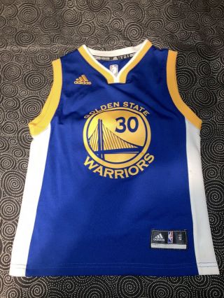 Youth Adidas Nba Golden State Warriors Steph Curry 30 Basketball Jersey Size S