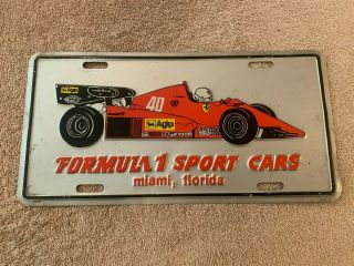 Vintage Formula 1 United States Grand Prix License Plate Tag Miami Florida Fl