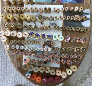 Vintage Group Of 154 Wooden Spools W/o Thread