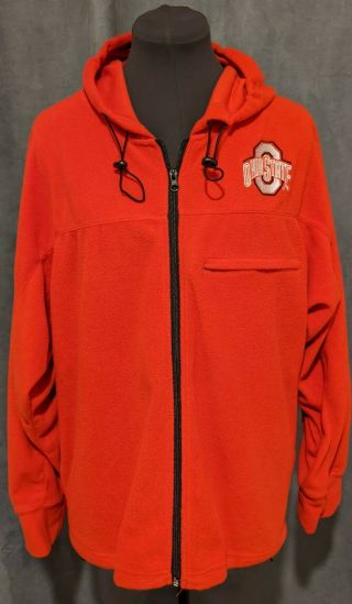 Ohio State Buckeyes Fleece Hoodie Big Ball Sports M Red Full Zip Embroidered