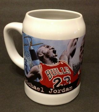 Michael Jordan 1997 Upper Deck Beer Mug Commemorative 23 Bulls Stein Tankard