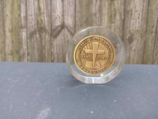 Catholic Diocese Of Wichita Centennial 1887 - 1987 100 Years Coin Paperweight