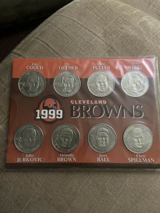 1999 Cleveland Browns Full Set Of 8 Collectible Coins In Plastic