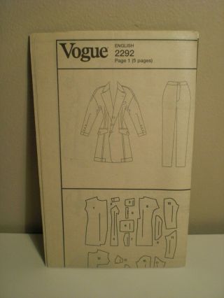 Vogue 2292 Issey Miyake jacket pants sewing pattern size 12 2